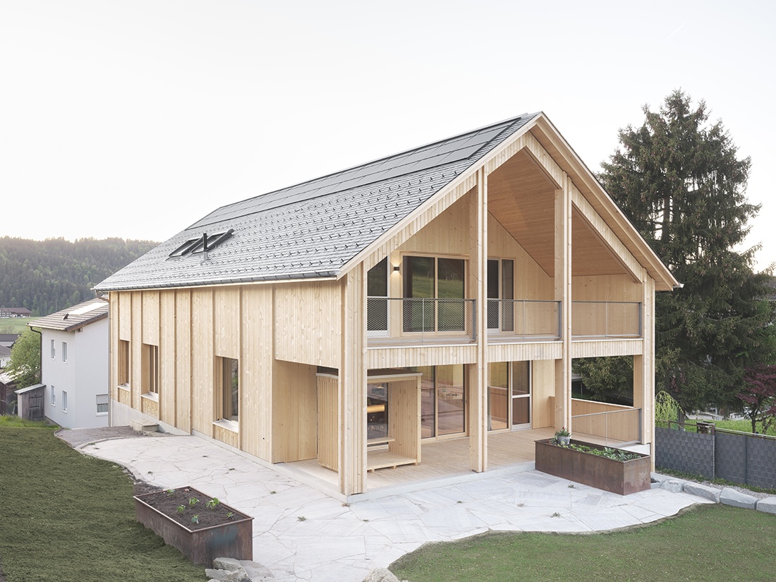 Completed roofing project on European-style house