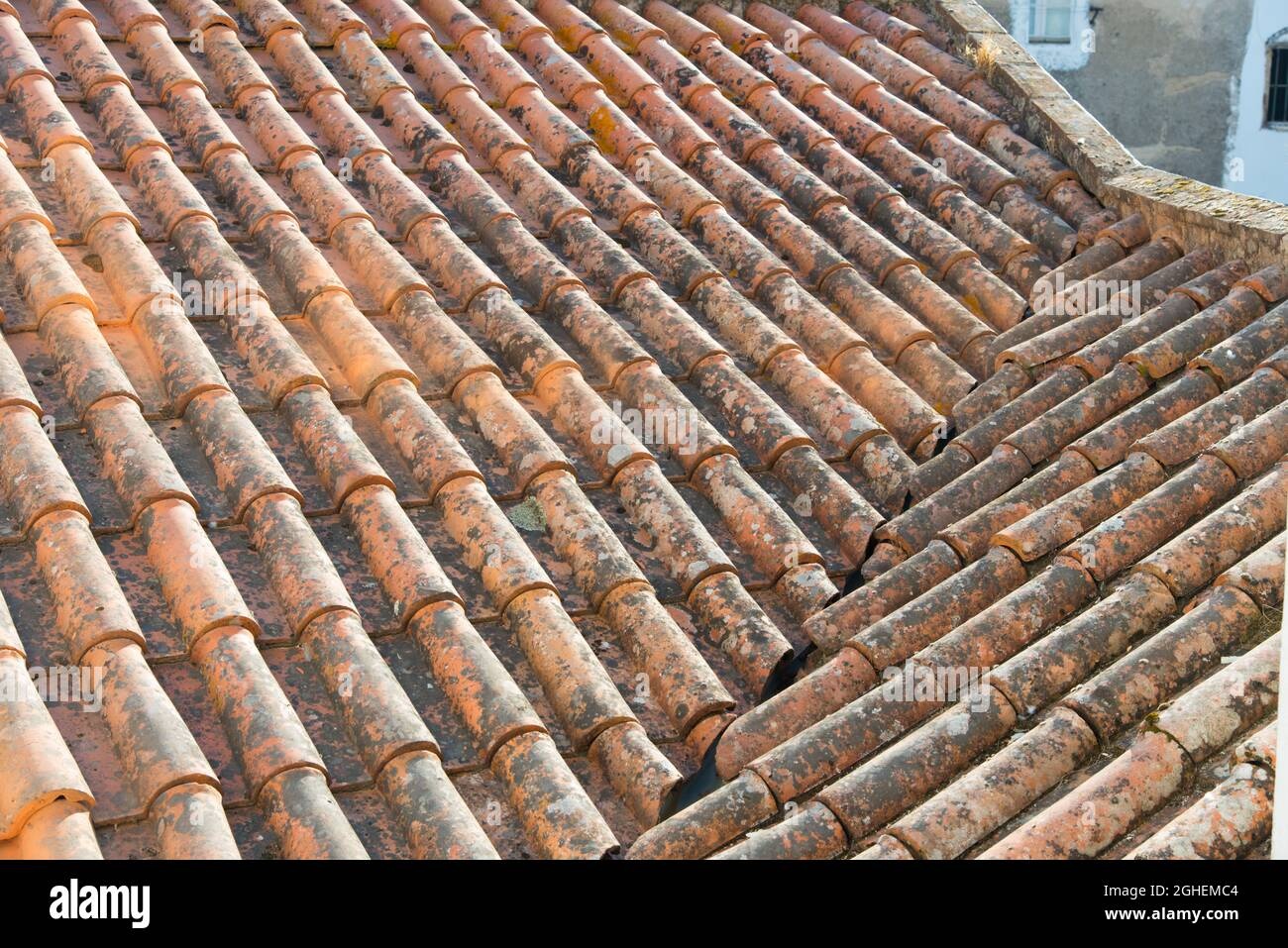 Close-up of European roof tiles